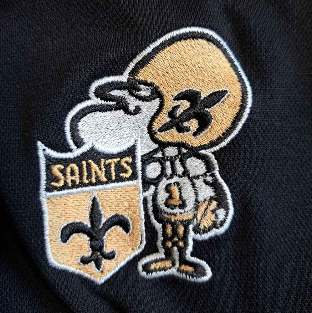 New Orleans Saints Reebok Black Polo Shirt Mens XL NFL - Picture 8 of 13